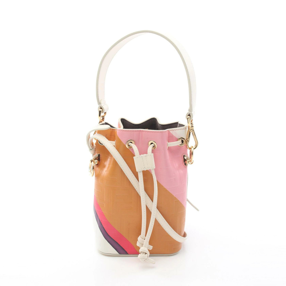 Fendi Montresor Handbag Leather White Multicolor AJSI